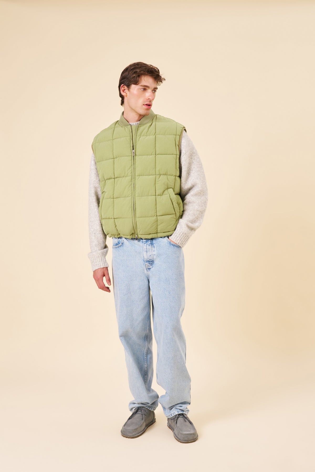ORBE RIPSTOP PUFFER GILET - FERN GREEN