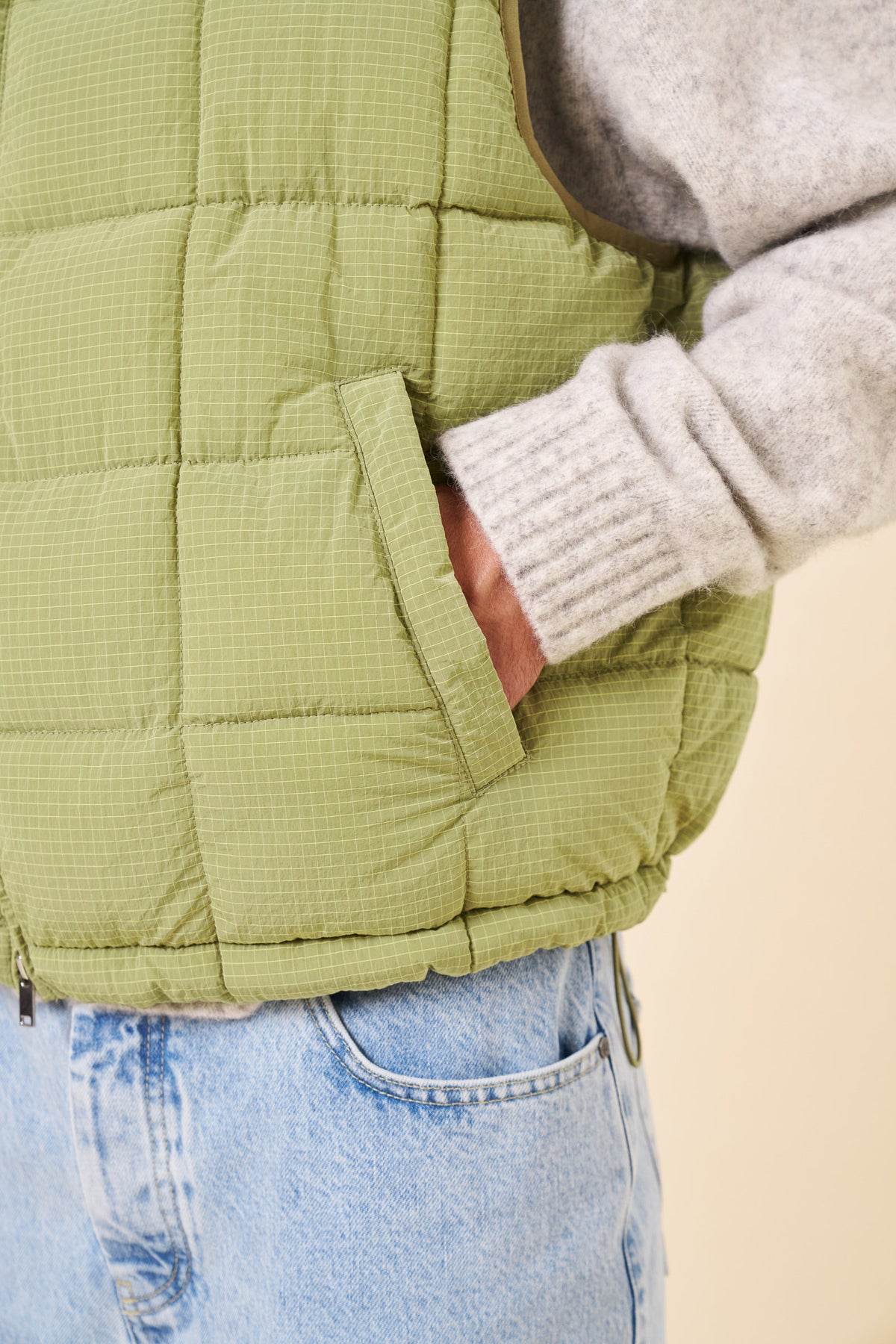 ORBE RIPSTOP PUFFER GILET - FERN GREEN
