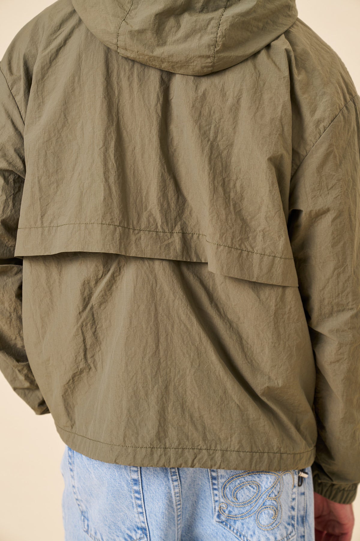 ACID WASH RIPSTOP WINDBREAKER - ARMY GREEN
