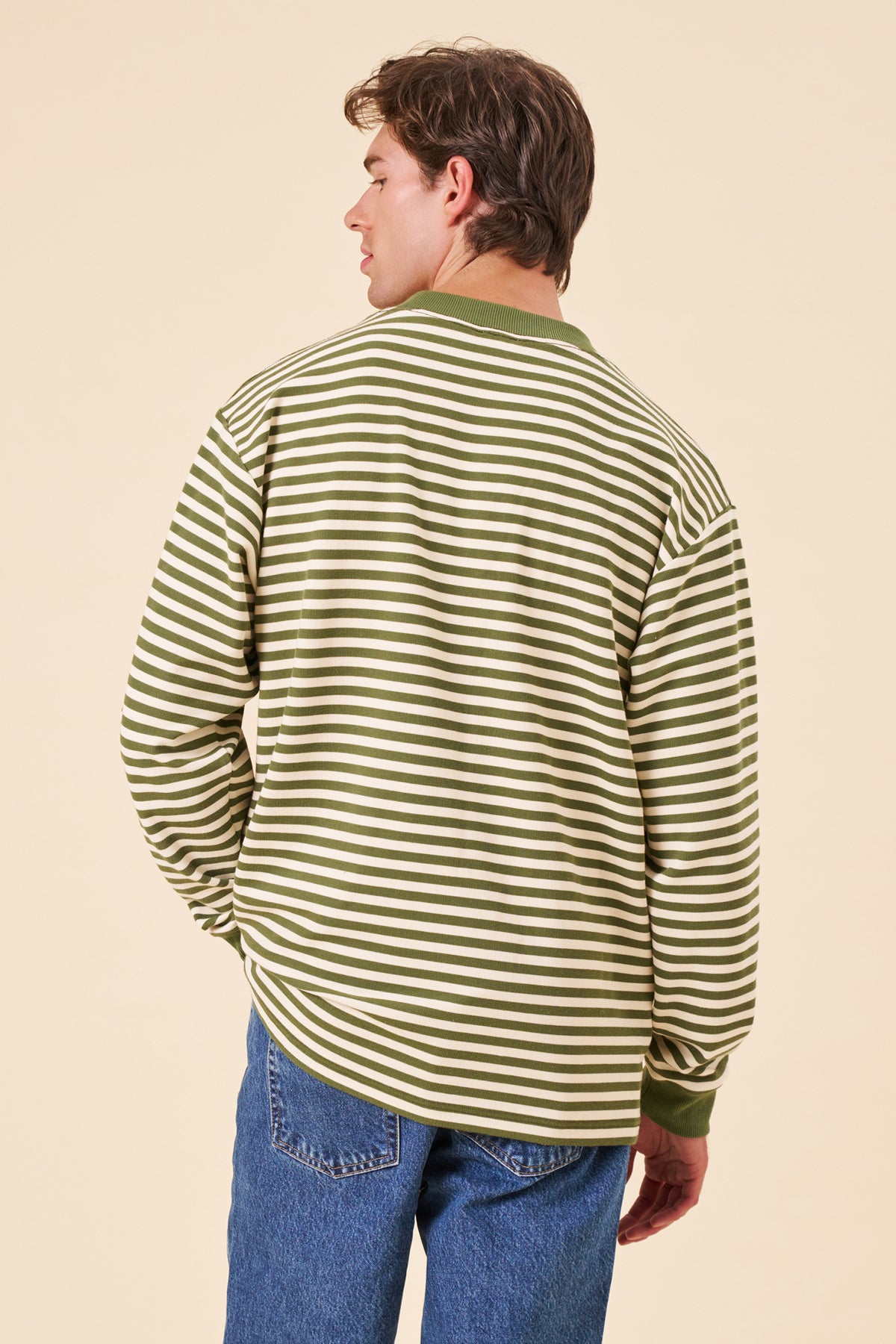 PIQUE STRIPE LONGSLEEVE TEE - SAGE