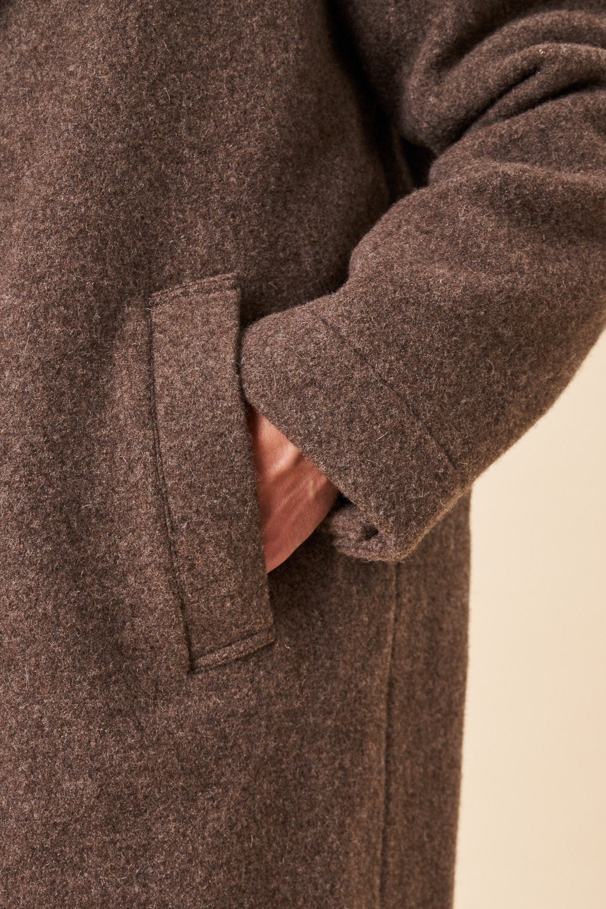 OTIS WOOL TRENCH COAT - MINK BROWN