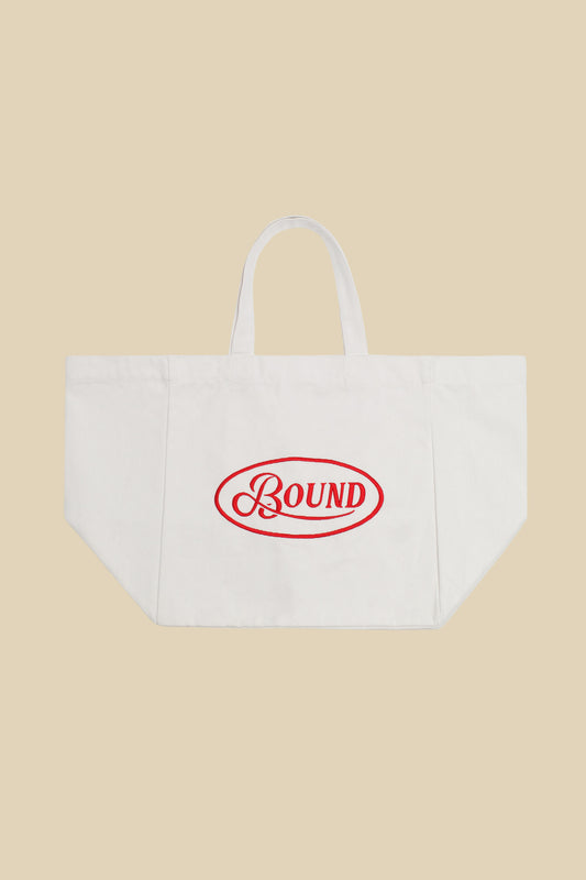 RETRO EMBROIDERED OVERSIZED TOTE BAG - NATURAL