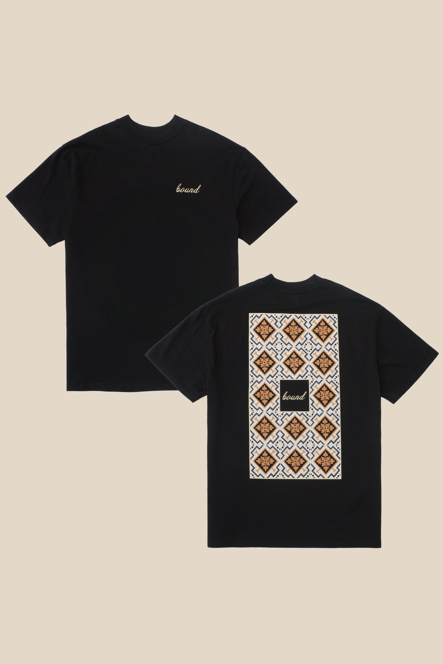 PORTO AZULEJOS TEE - BLACK