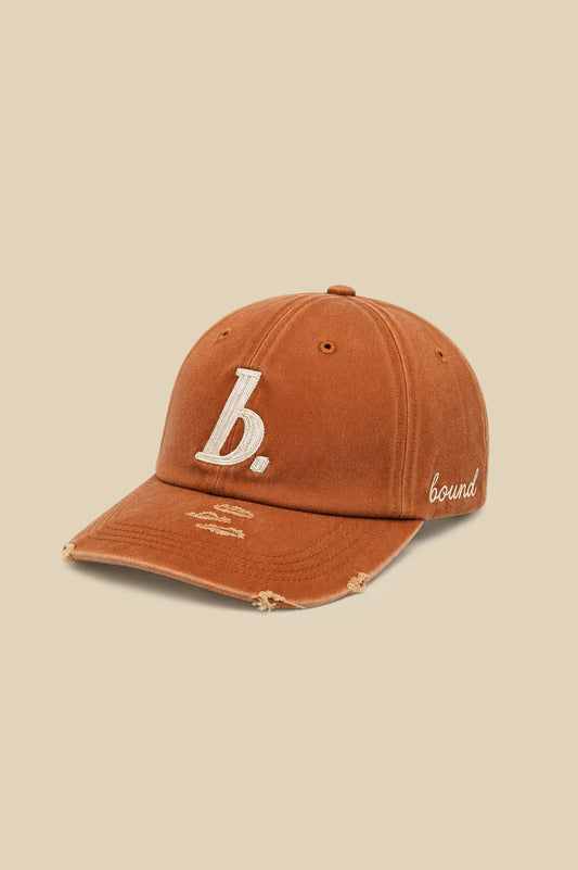 STAMP DISTRESSED CAP - ORANGE