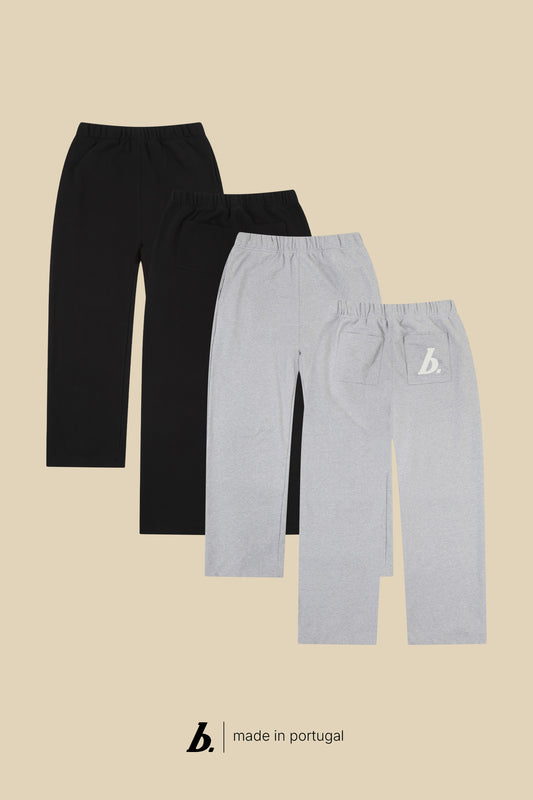STAMP JOGGERS TWIN PACK - BLACK/GREY MARL