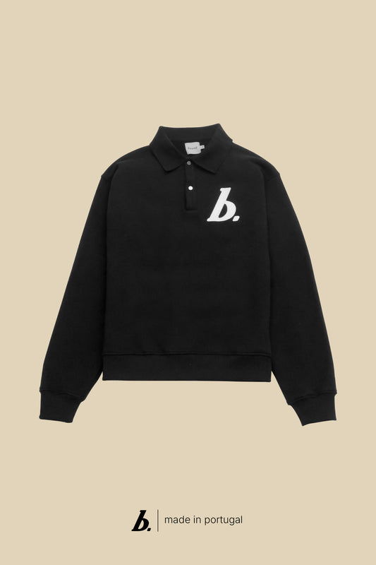 STAMP POLO SWEAT - BLACK