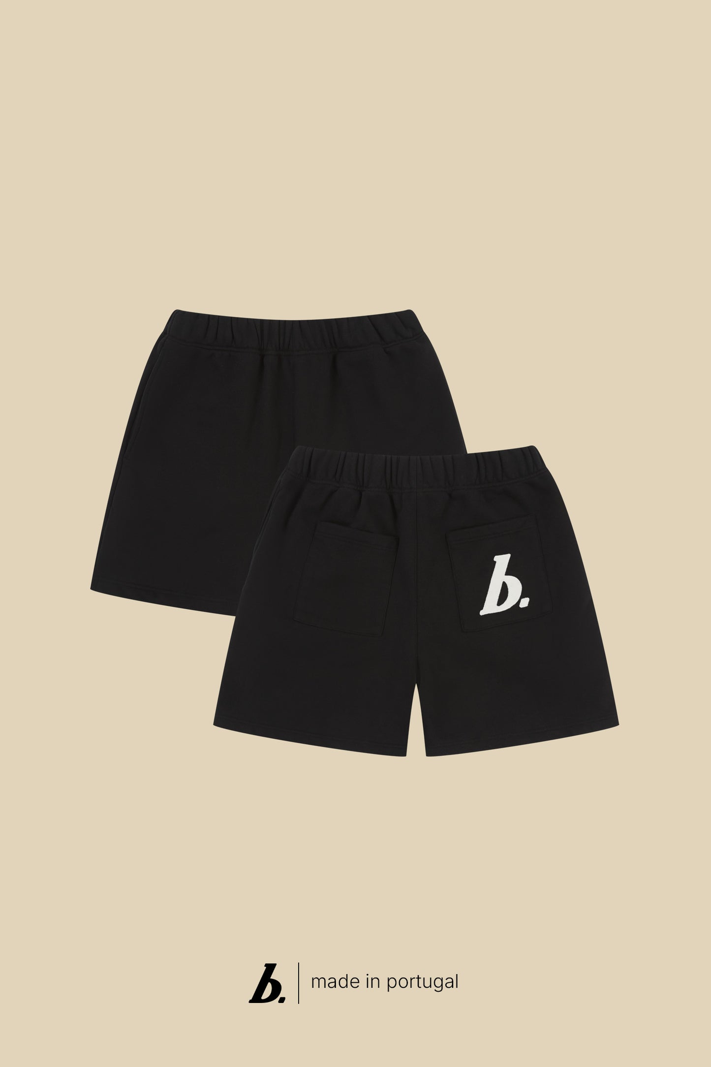 STAMP JOGGER SHORTS - BLACK