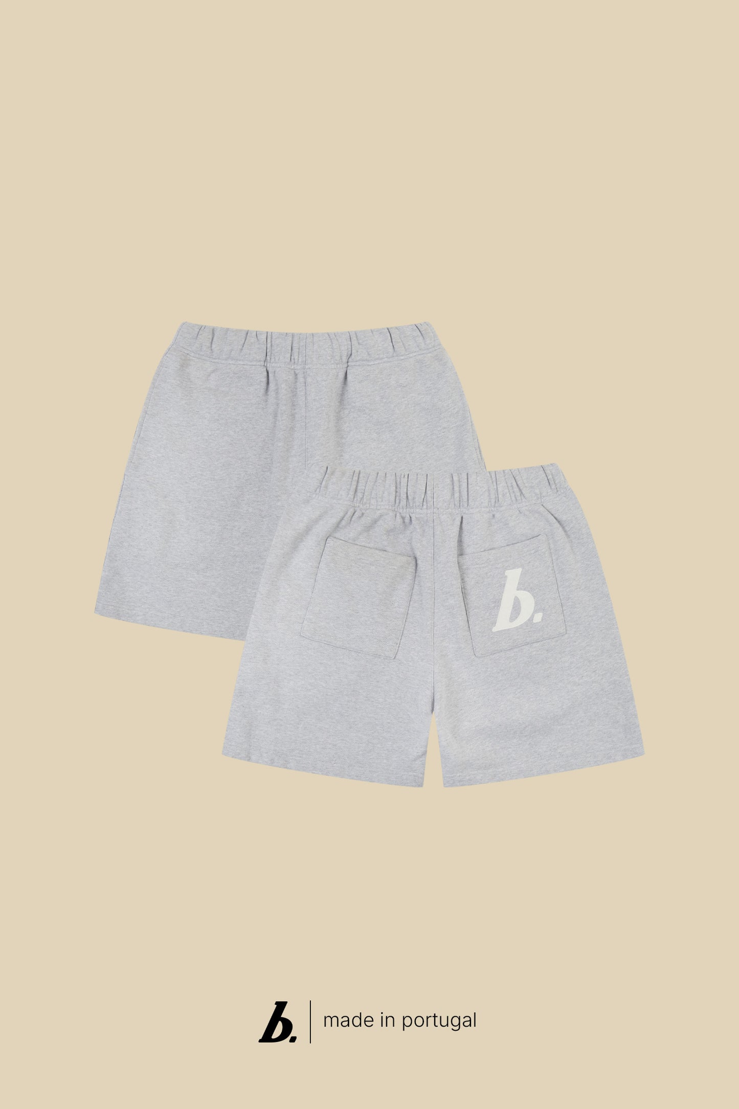 STAMP JOGGER SHORTS - GREY MARL