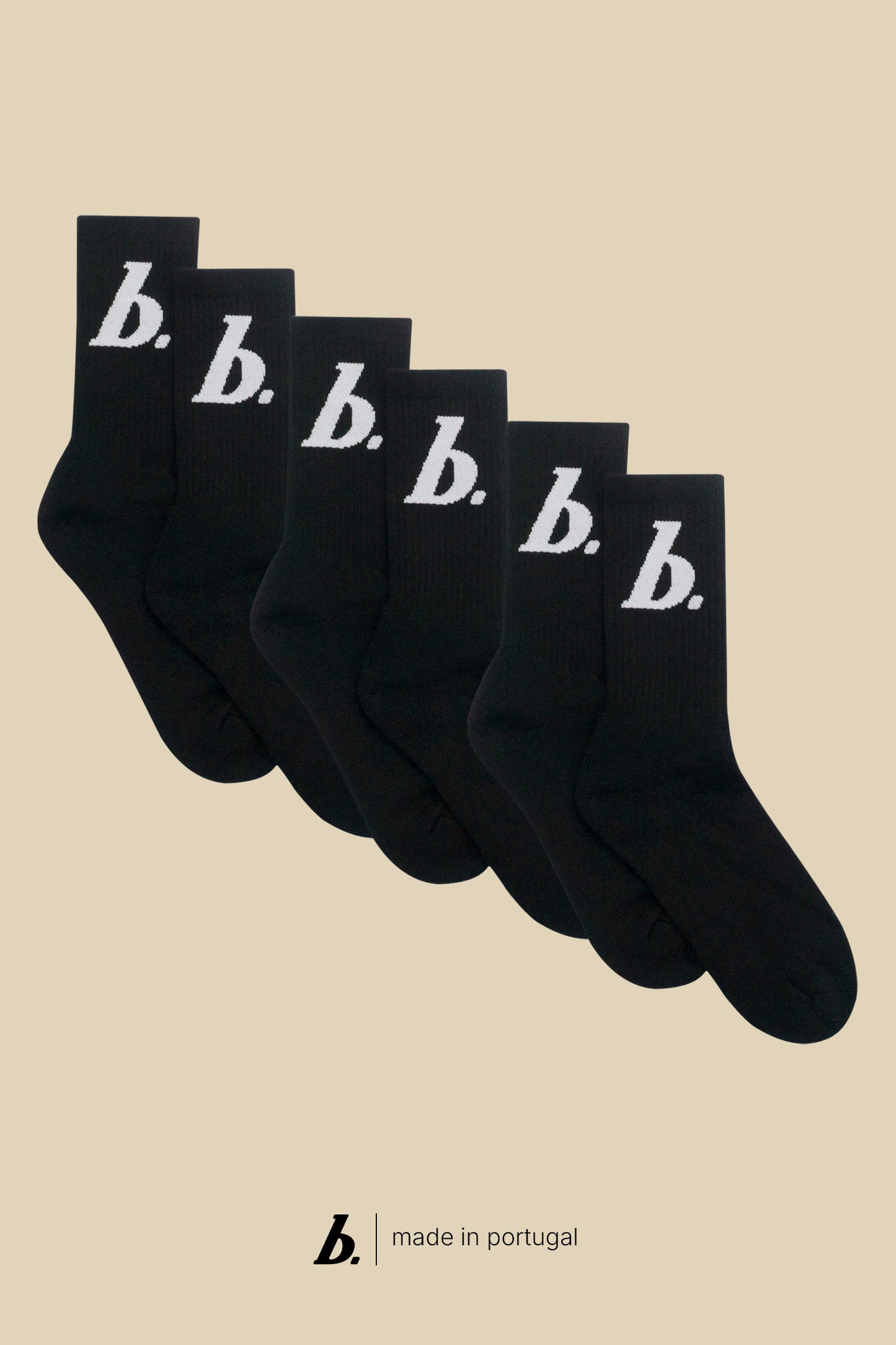 STAMP SOCKS 3 PACK - BLACK