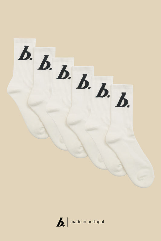 STAMP SOCKS 3 PACK - ECRU