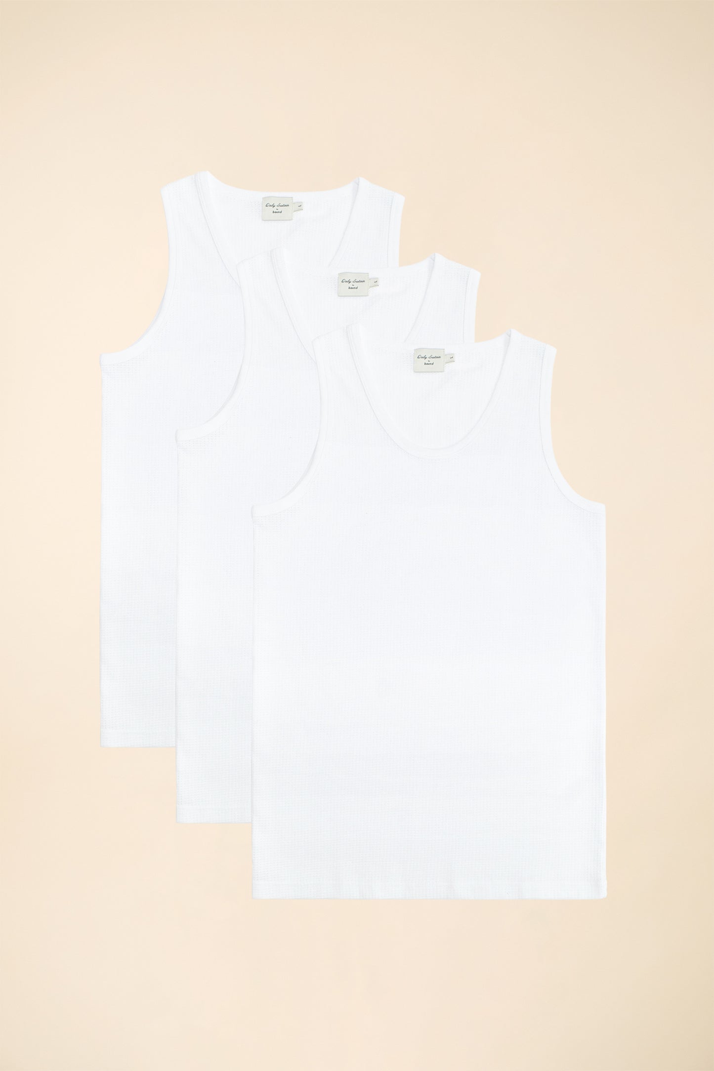 SUSTAIN WHITE CROCHET VEST - 3 PACK