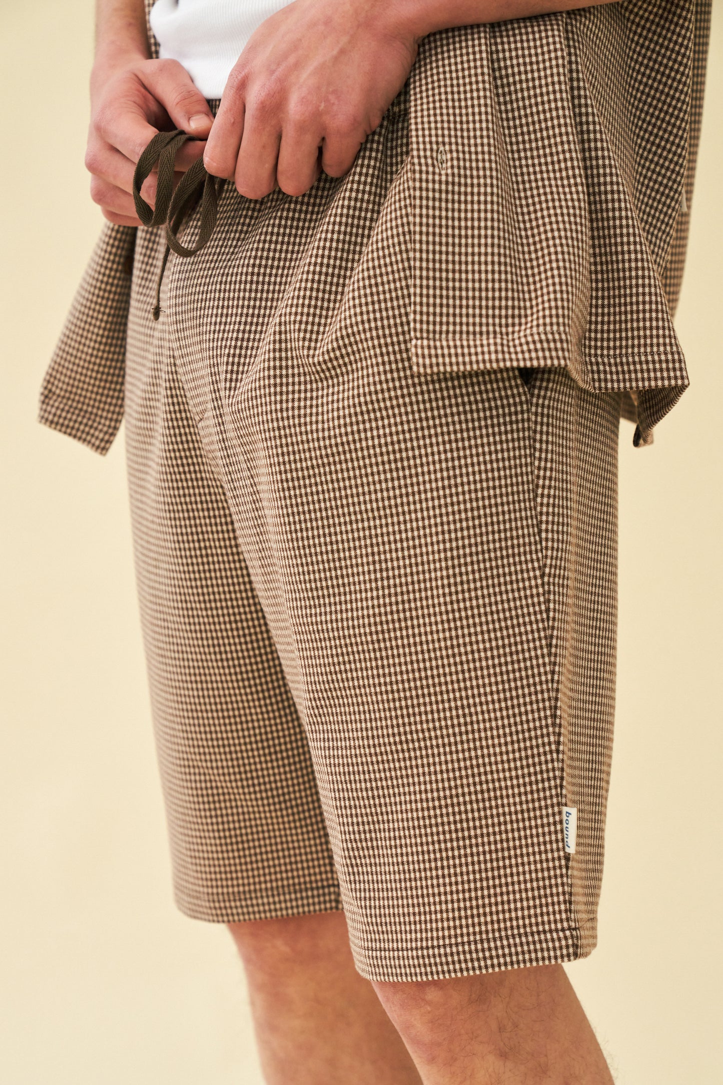 MOCHA DOGTOOTH SHORTS
