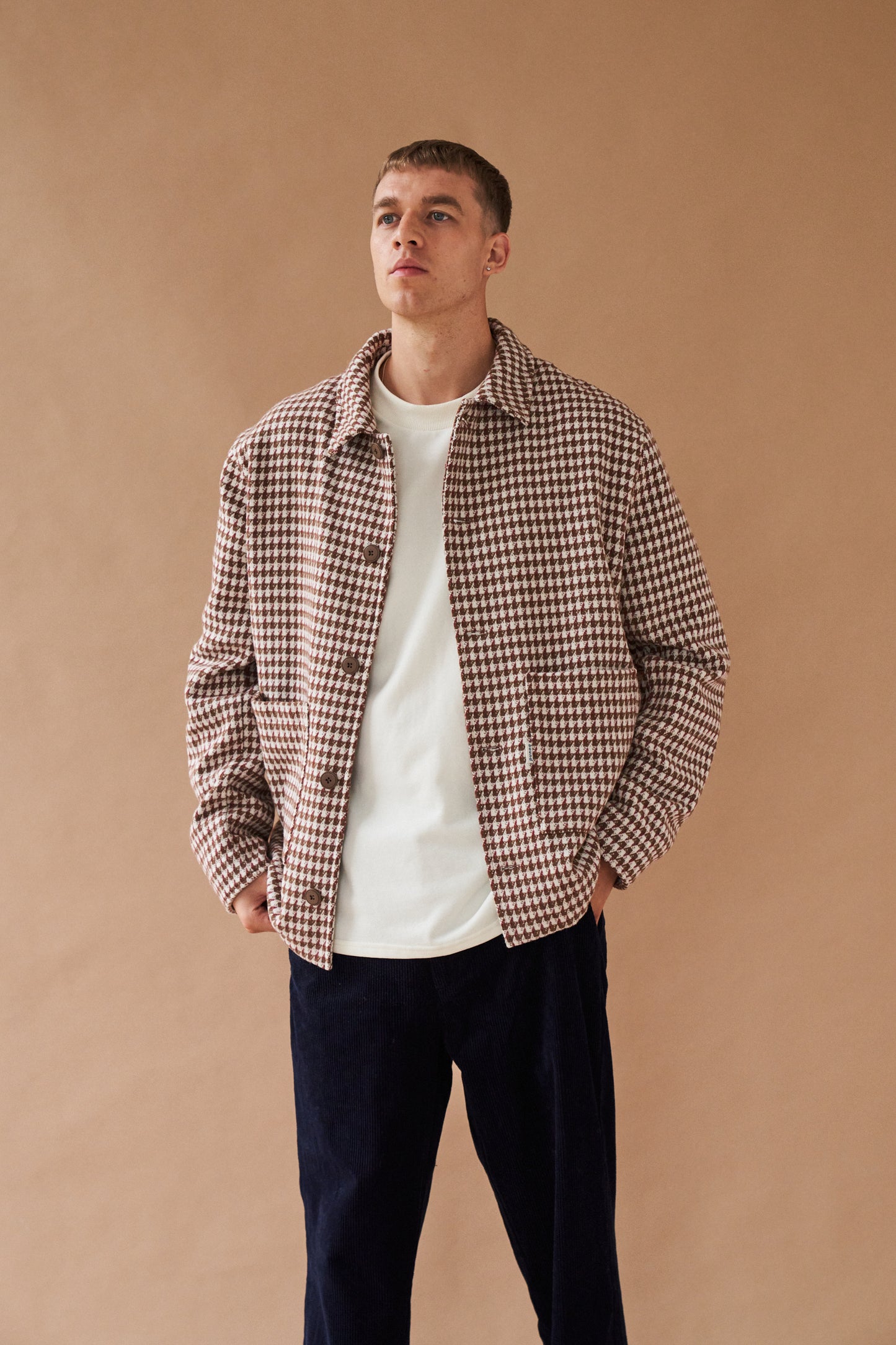 BAILEY WOVEN DOGTOOTH HEAVY OVERSHIRT