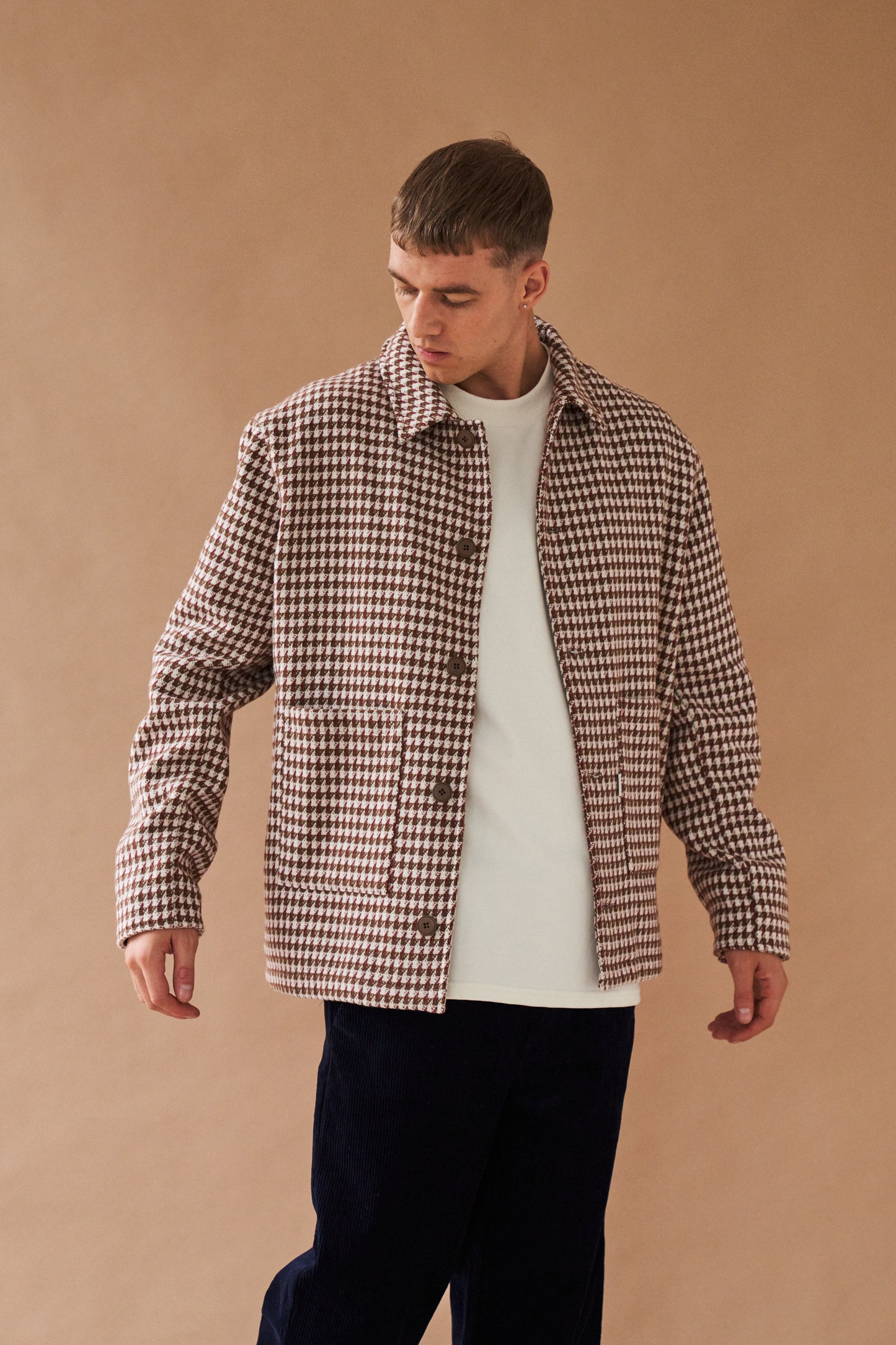 BAILEY WOVEN DOGTOOTH HEAVY OVERSHIRT