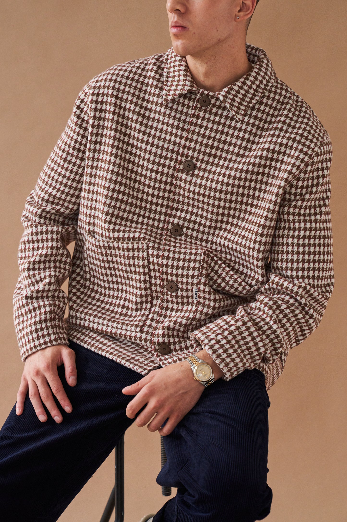 BAILEY WOVEN DOGTOOTH HEAVY OVERSHIRT