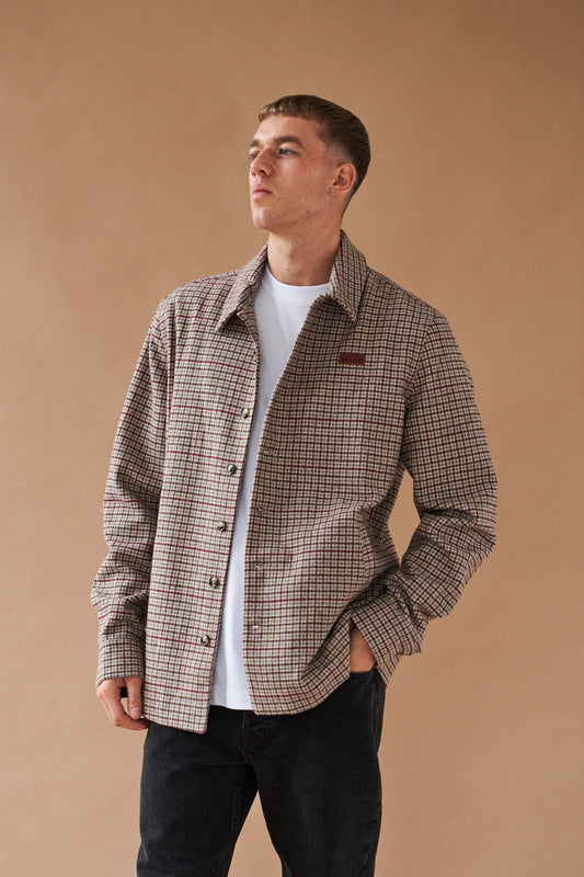 AXEL WOOL DOGTOOTH COACH JACKET