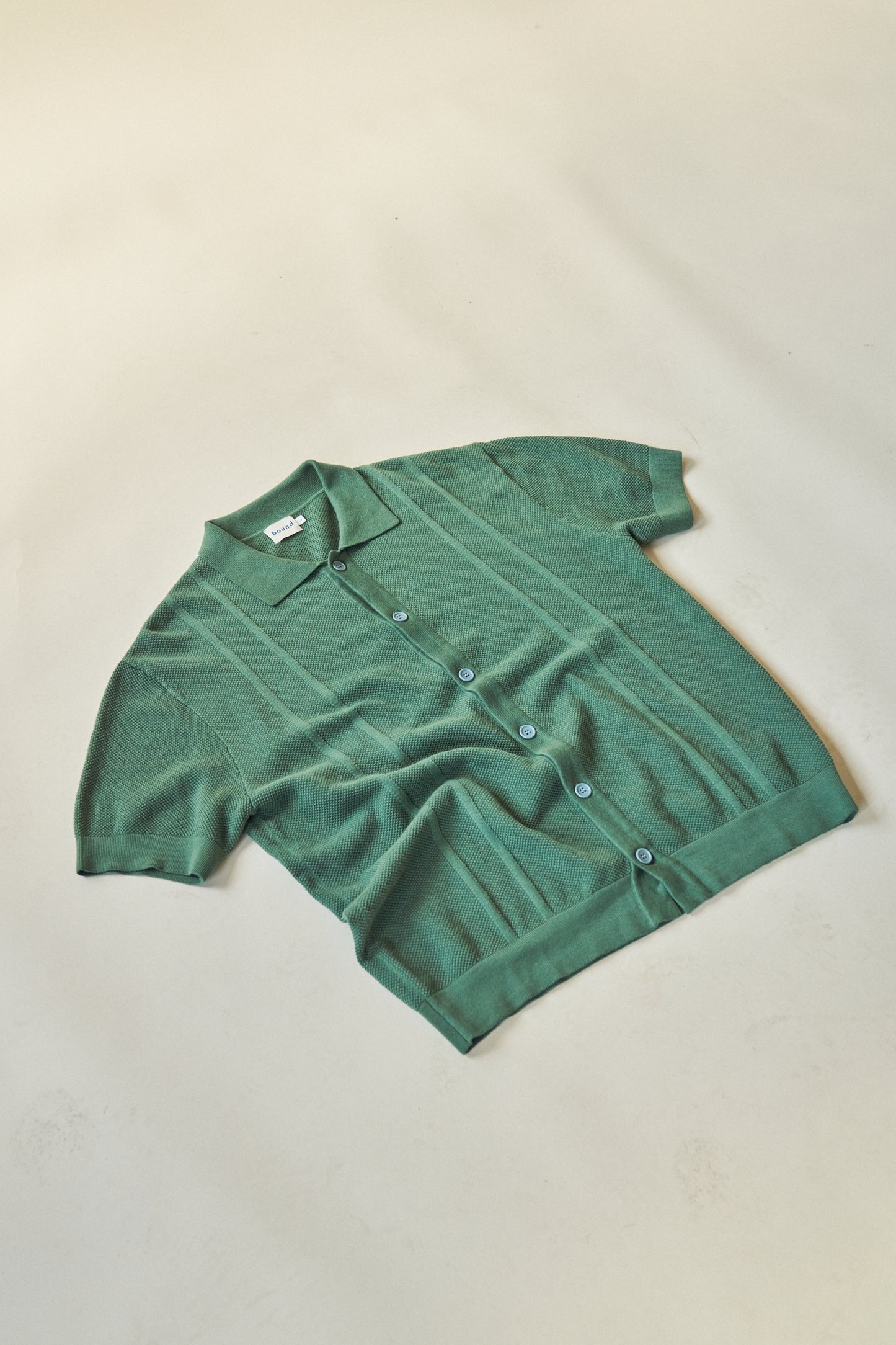 STANLEY WAFFLE KNIT POLO - HUNTER GREEN