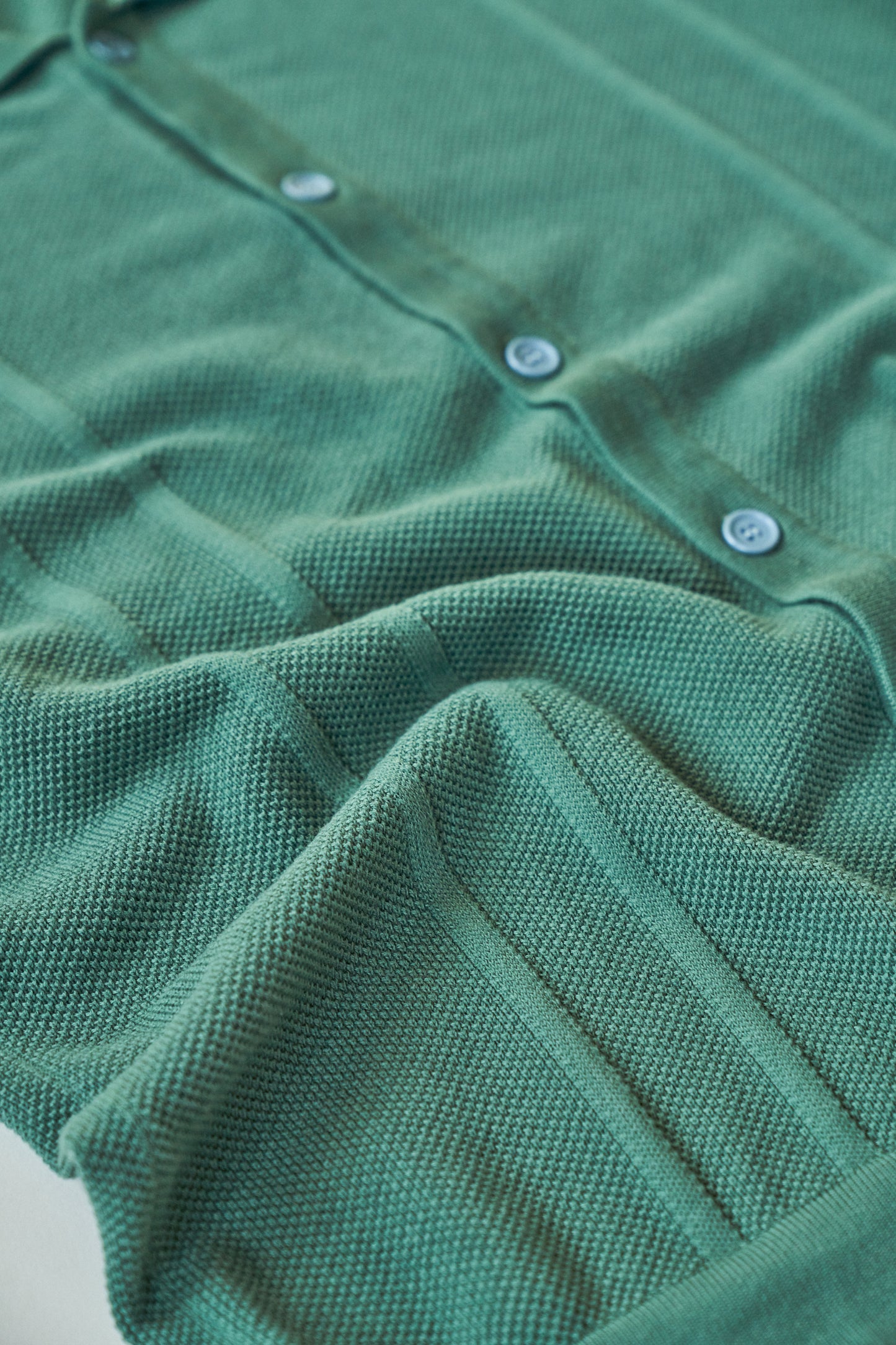 STANLEY WAFFLE KNIT POLO - HUNTER GREEN