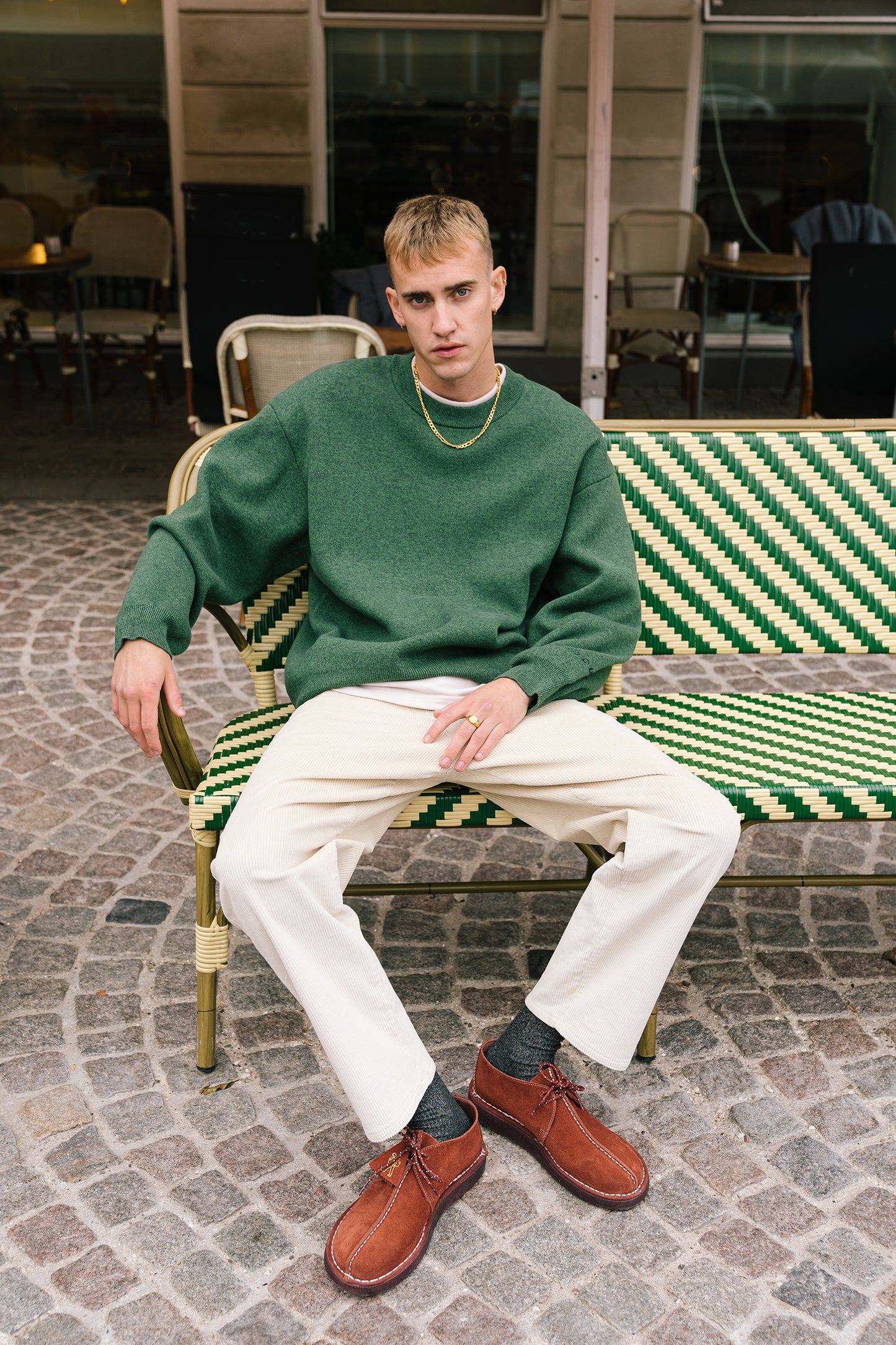 OGDEN MARL KNIT SWEATER - FOREST