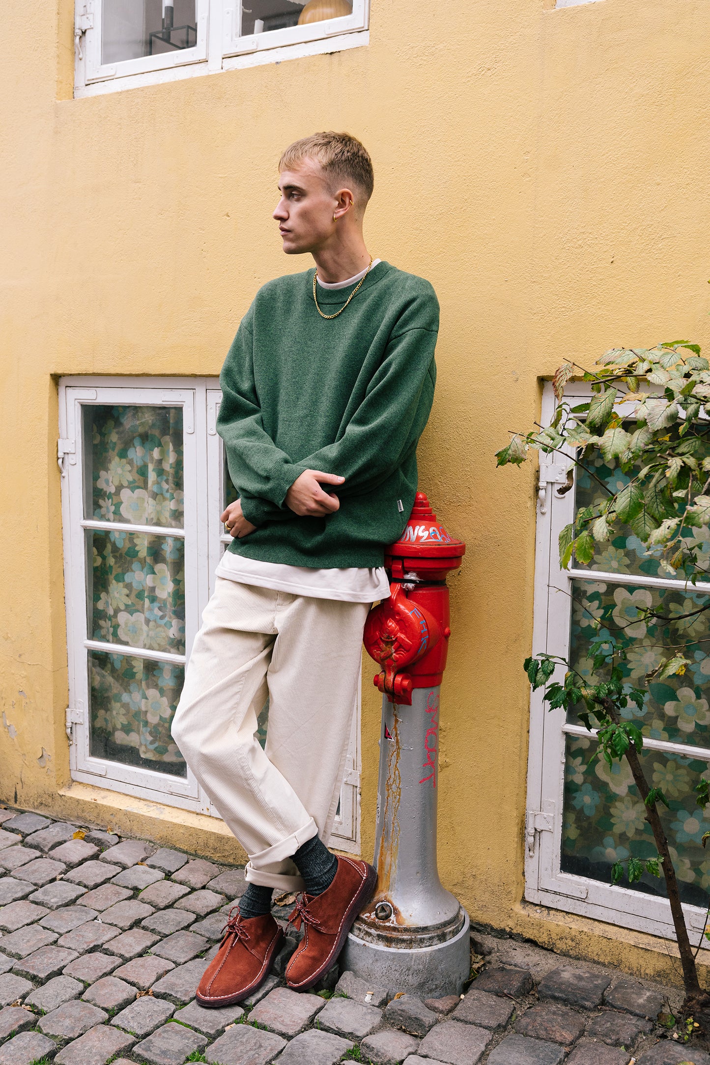 OGDEN MARL KNIT SWEATER - FOREST