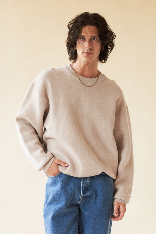 MARLOWE MARL KNIT SWEATER - OAT