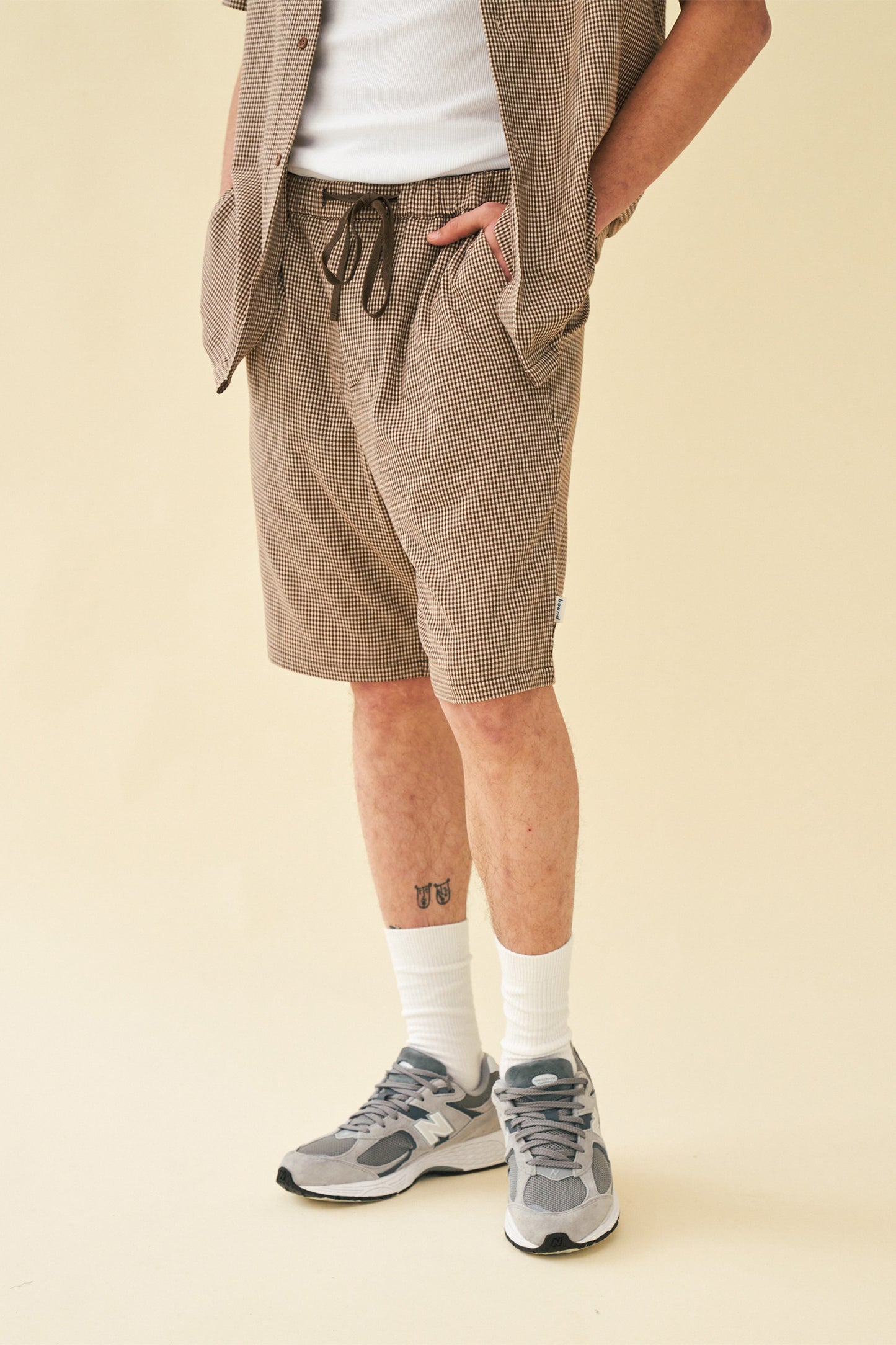 MOCHA DOGTOOTH SHORTS