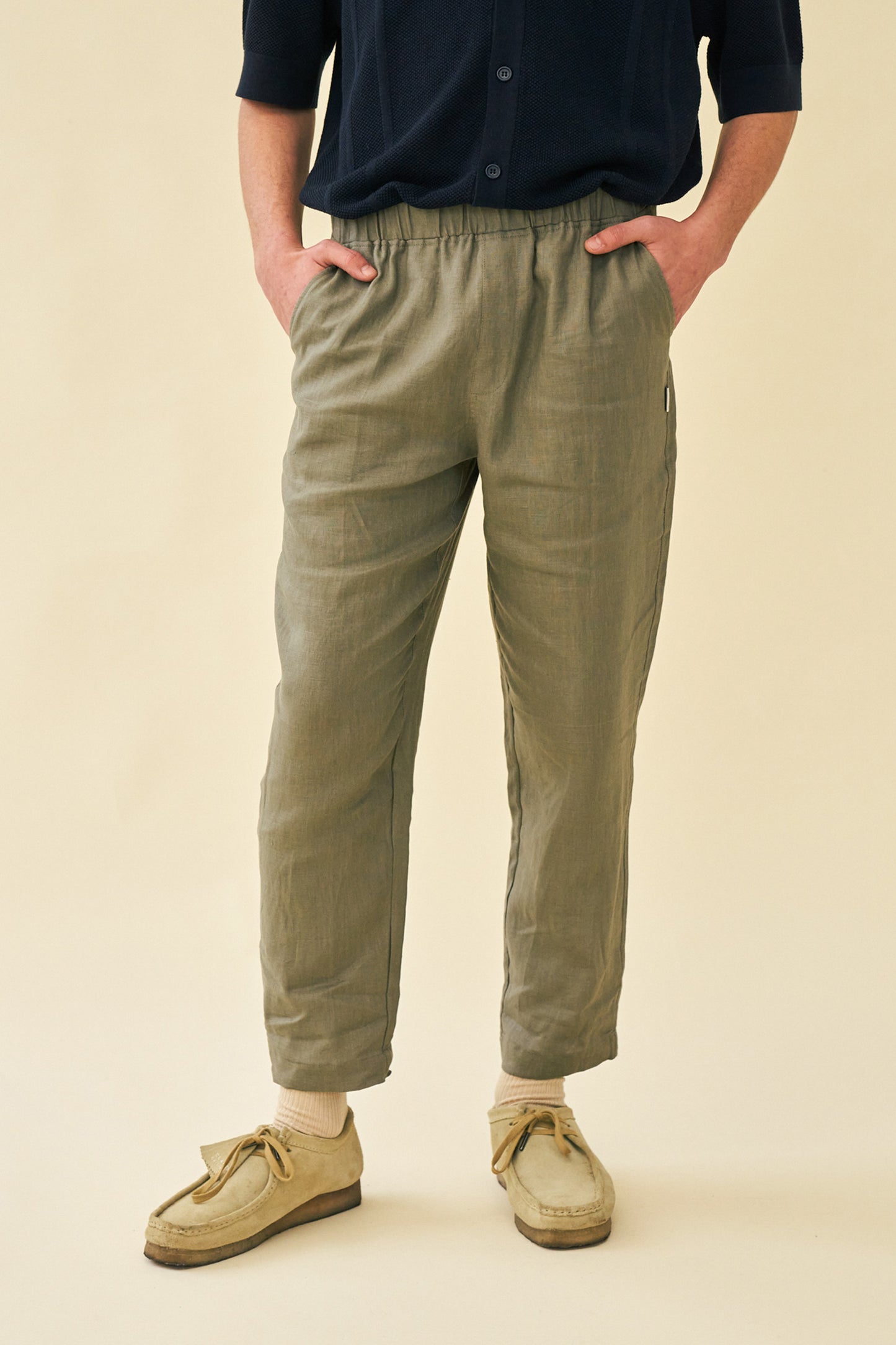 SEVILLE LINEN TROUSERS - OLIVE