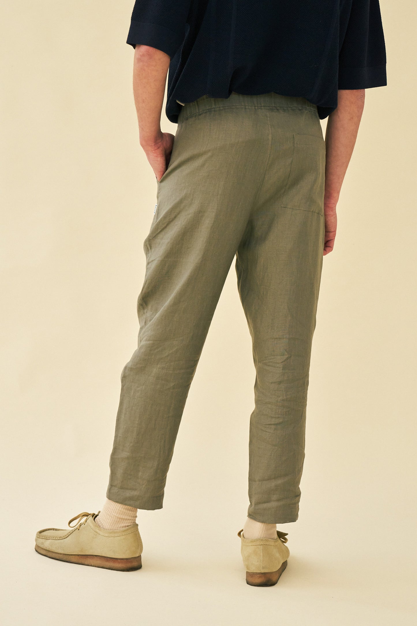 SEVILLE LINEN TROUSERS - OLIVE